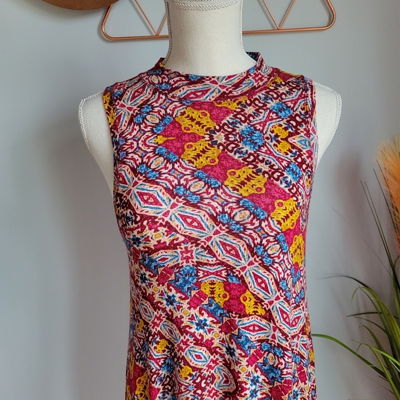 Maeve, Lilt Boho Print Mockneck Swing Knit Dress S - Picture 4 of 11